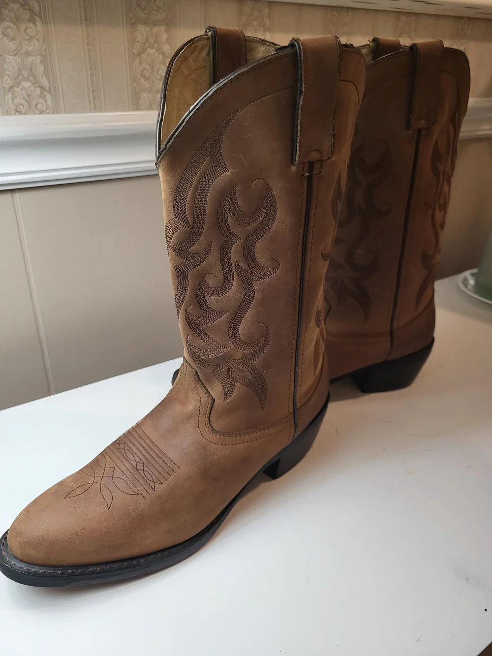 Durango Brown Men's Western Pull-On Boots, Size 9.5